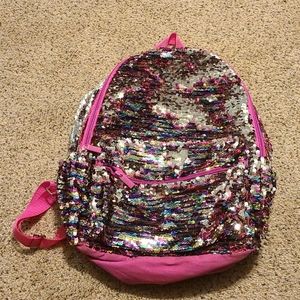 Claires sequin bookbag